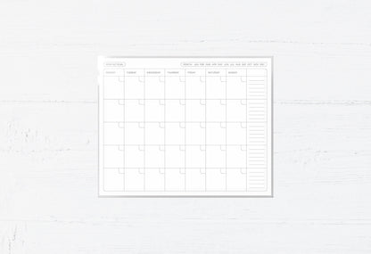 Laminated Monthly Planner: Reusable 8x10 Dry Erase Organizer