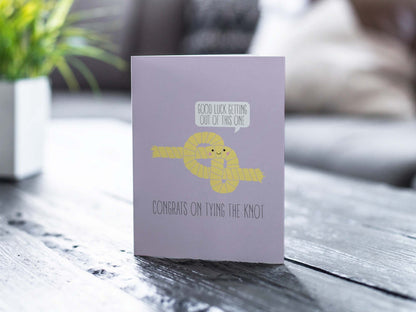 Funny Wedding Card - Tying the Knot Pun