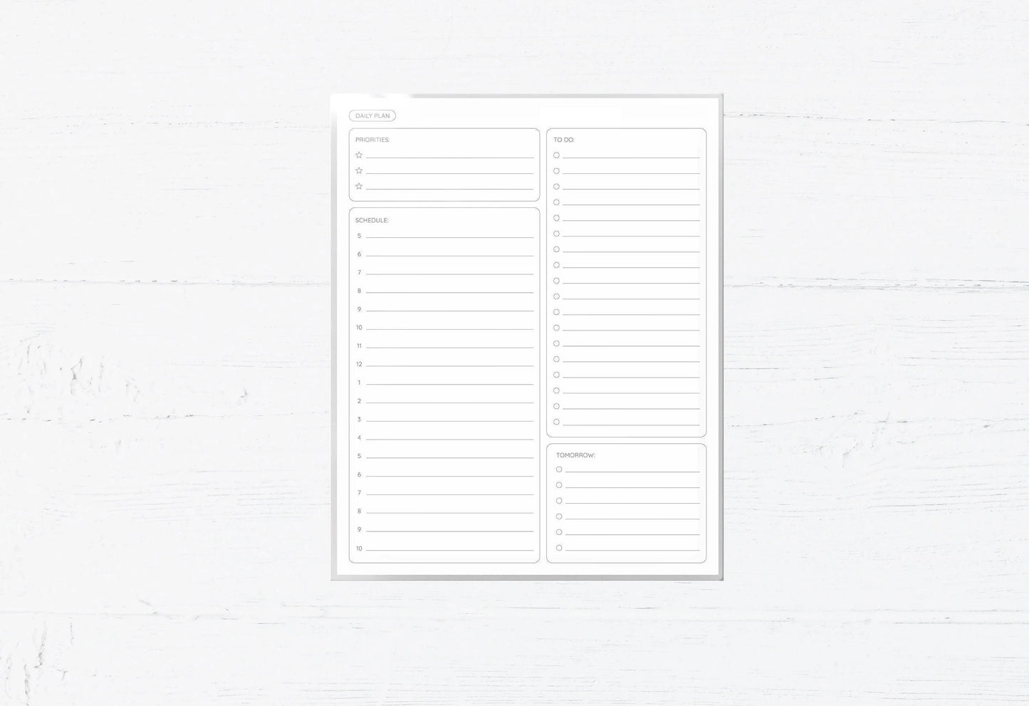 Laminated Reusable Daily Planner: Undated Organizer, To-Do List (8x10)