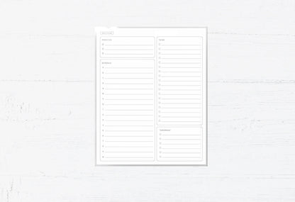 Laminated Reusable Daily Planner: Undated Organizer, To-Do List (8x10)