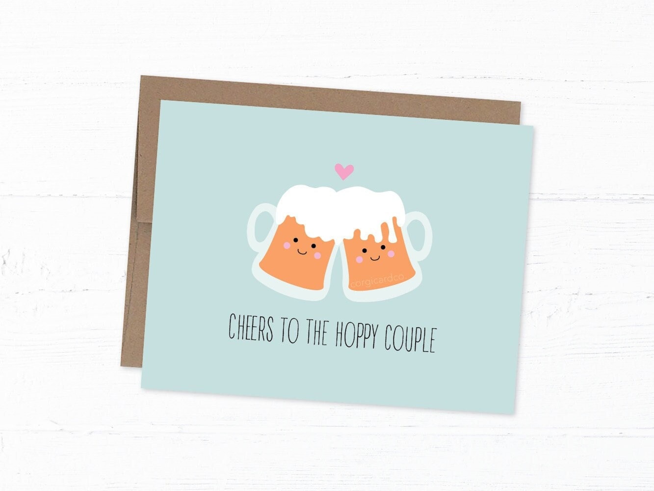 Funny Beer Wedding Card: Cheers to the Hoppy Couple
