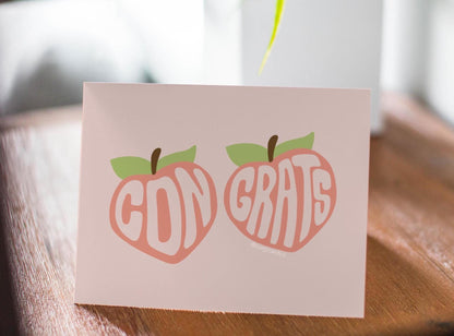Funny Peaches Congrats Pun Card