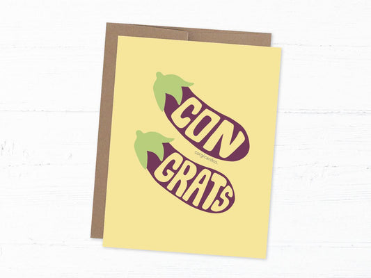 Funny Eggplant Congrats Pun Card