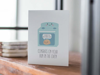 New Baby/Baby Shower Card - Bun in the Oven