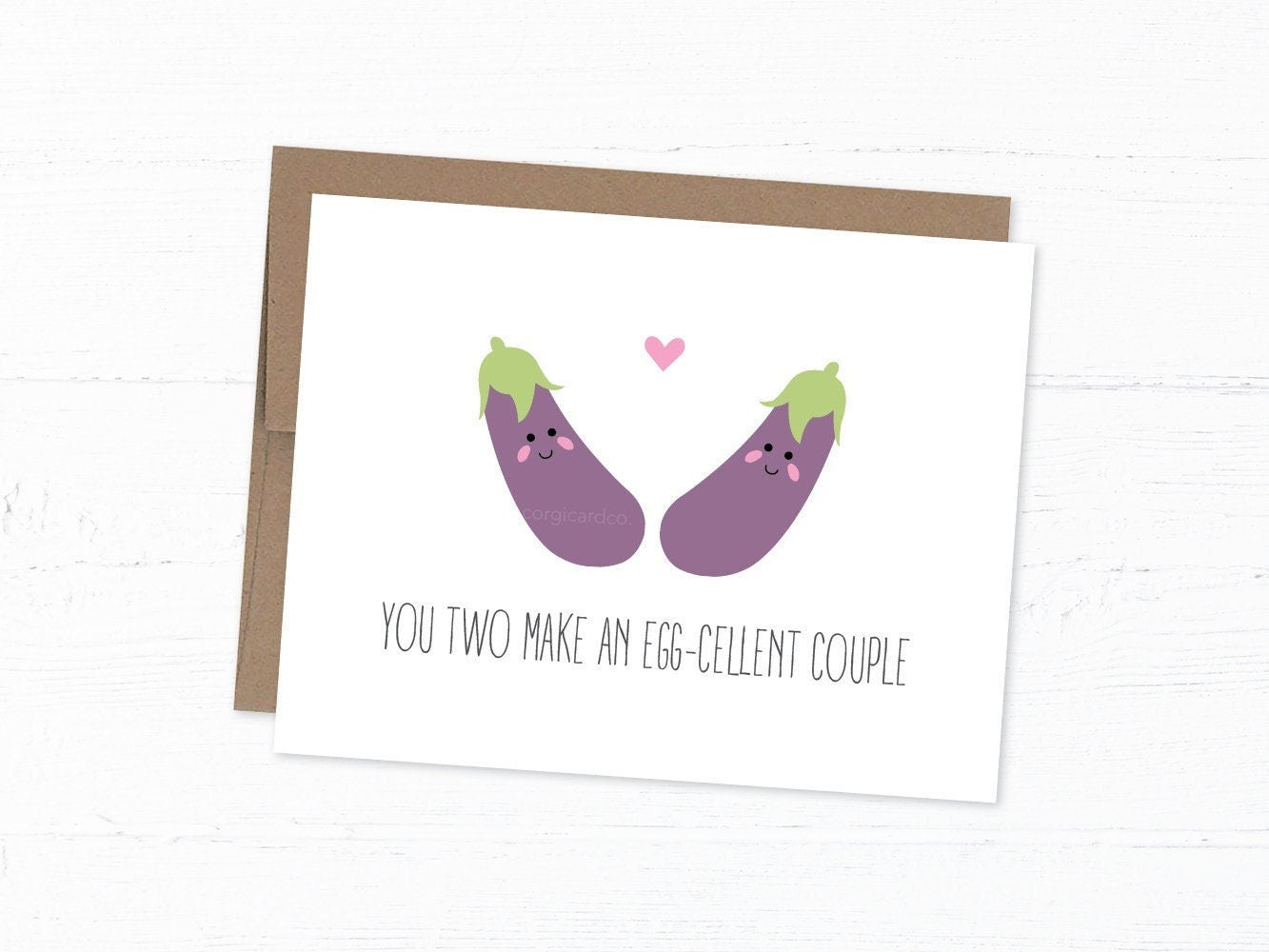Cute Gay Wedding Card, Gay Engagement Pun Card - Egg-cellent Couple