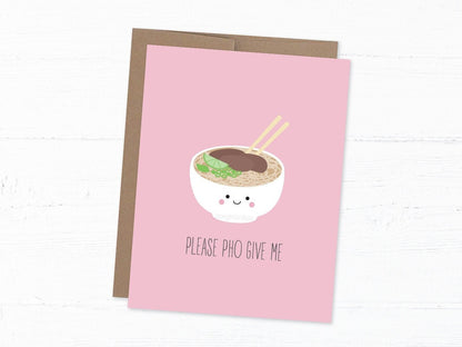 Funny Apology Card, Cute Pho Card, Cute Sorry Card - Please Pho-give Me