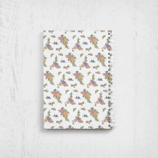 Floral Undated Planner, Weekly Monthly Agenda, 5.5x8.5"