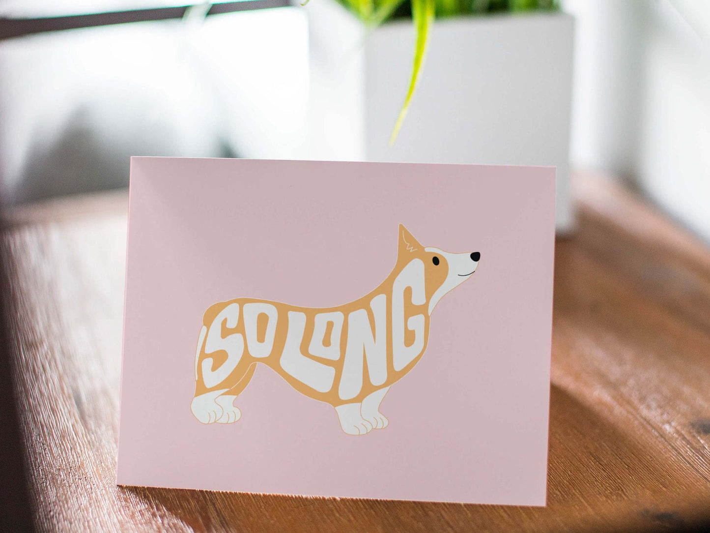 Corgi Card, Cute Goodbye Card, Leaving Job Card - Corgi So Long