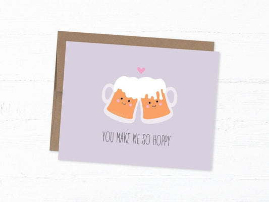 Love/Anniversary Card - You Make me so Hoppy