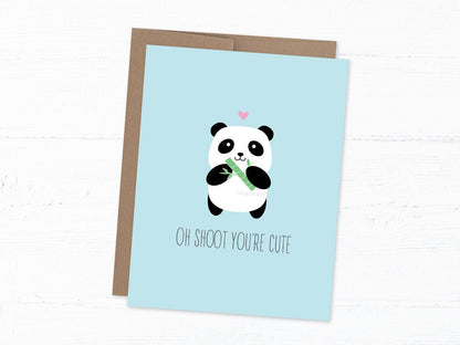 Love/Anniversary Card - Oh Shoot You're Cute