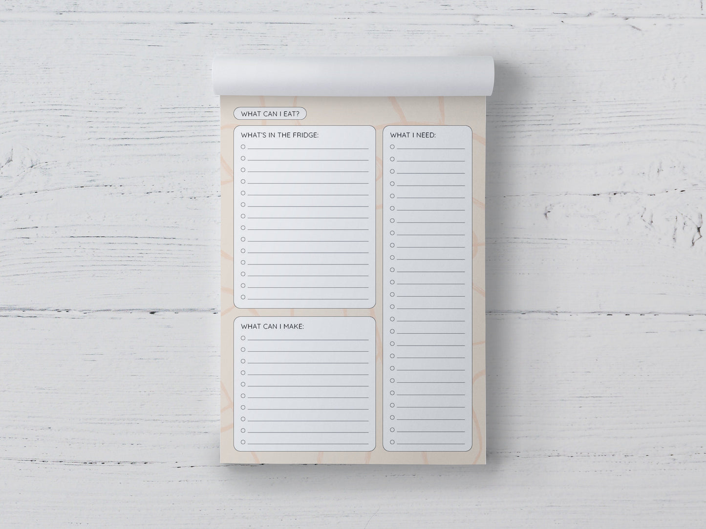 Grocery List & Fridge Inventory - 52 Page Notepad