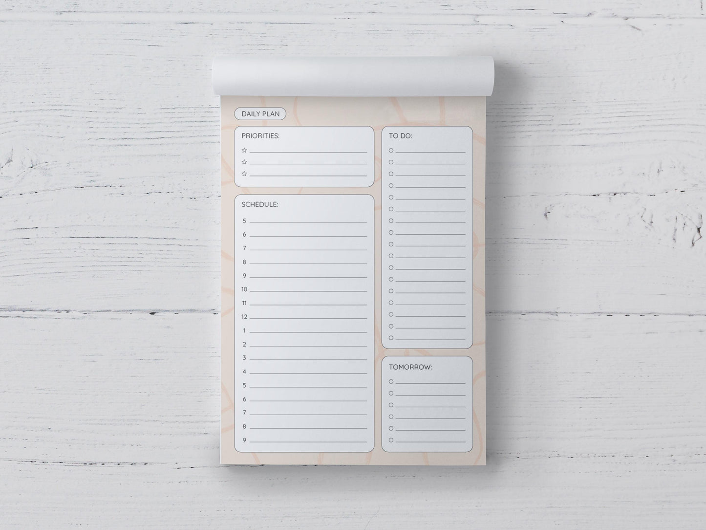 Daily Planner/Organizer Notepad - 50 Pages
