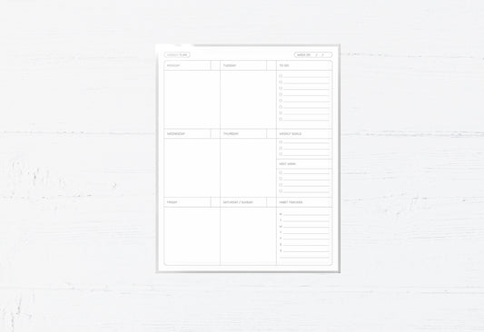 Laminated Weekly Planner: Reusable Minimalist Organizer (8x10)