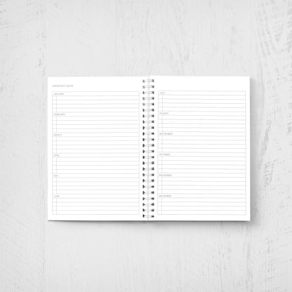 Undated Weekly/Monthly Planner - Purple Floral Pattern