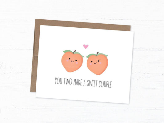Cute Wedding Card, Lesbian Wedding Card, Funny Engagement - Sweet Couple