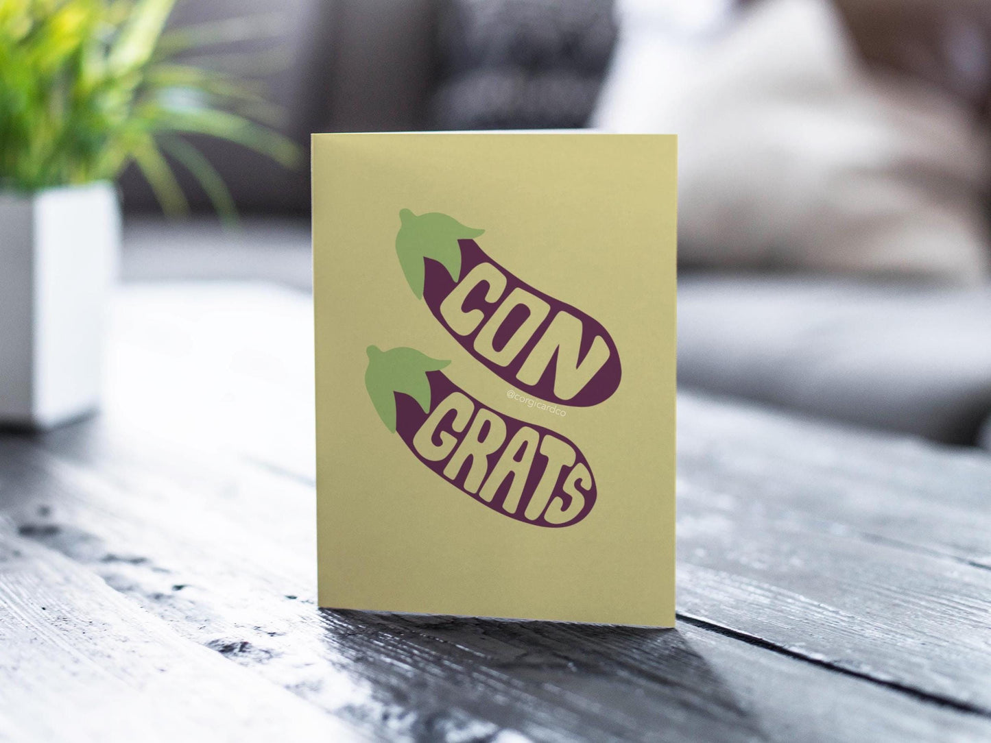Funny Eggplant Congrats Pun Card