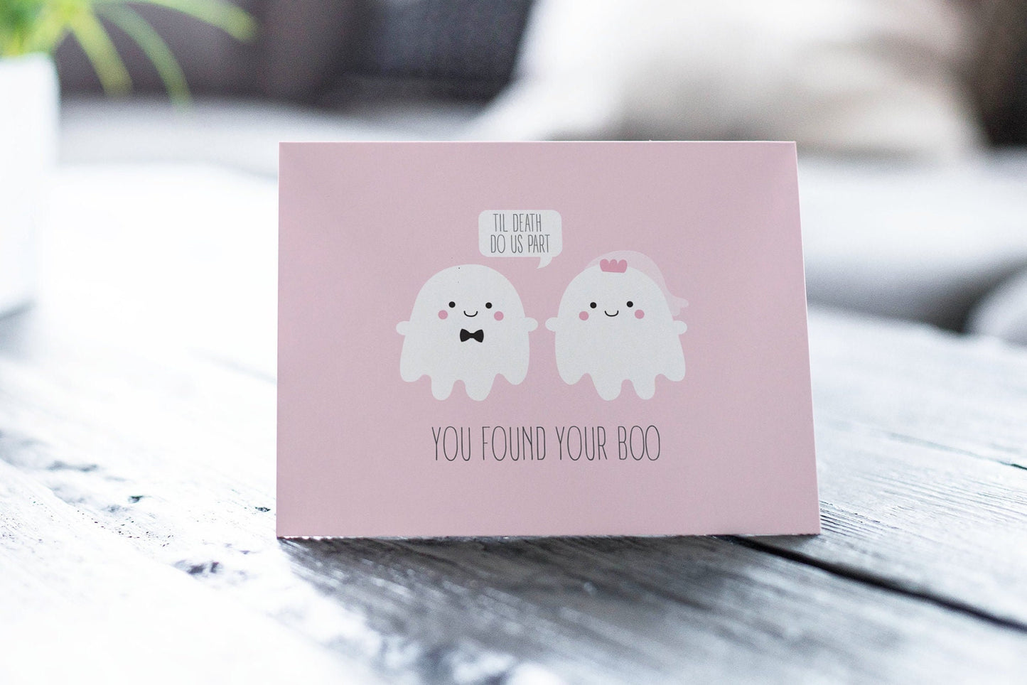 Funny Ghost Wedding Card, Spooky Engagement Card - You Found Your Boo