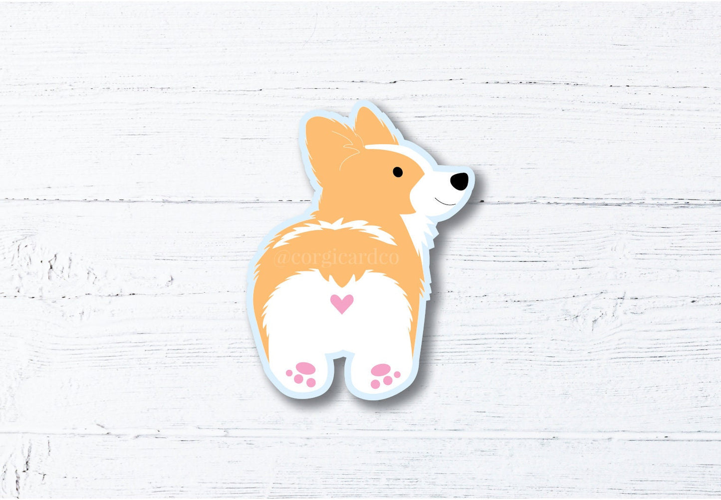 Corgi Butt Sticker: Die-Cut Vinyl Decal