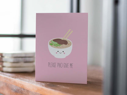 Funny Apology Card, Cute Pho Card, Cute Sorry Card - Please Pho-give Me