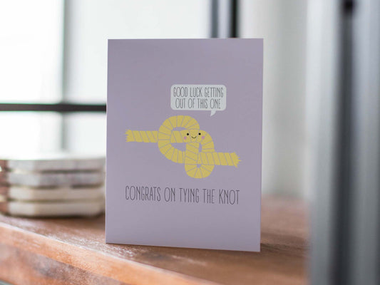 Funny Wedding Card - Tying the Knot Pun