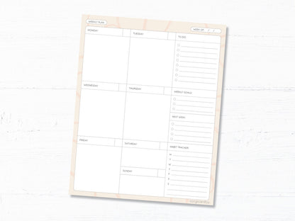 Weekly To-Do Notepad: Undated Planner, 52 Tear-Off Pages