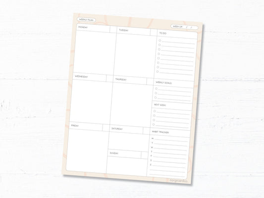 Weekly To-Do Notepad: Undated Planner, 52 Tear-Off Pages