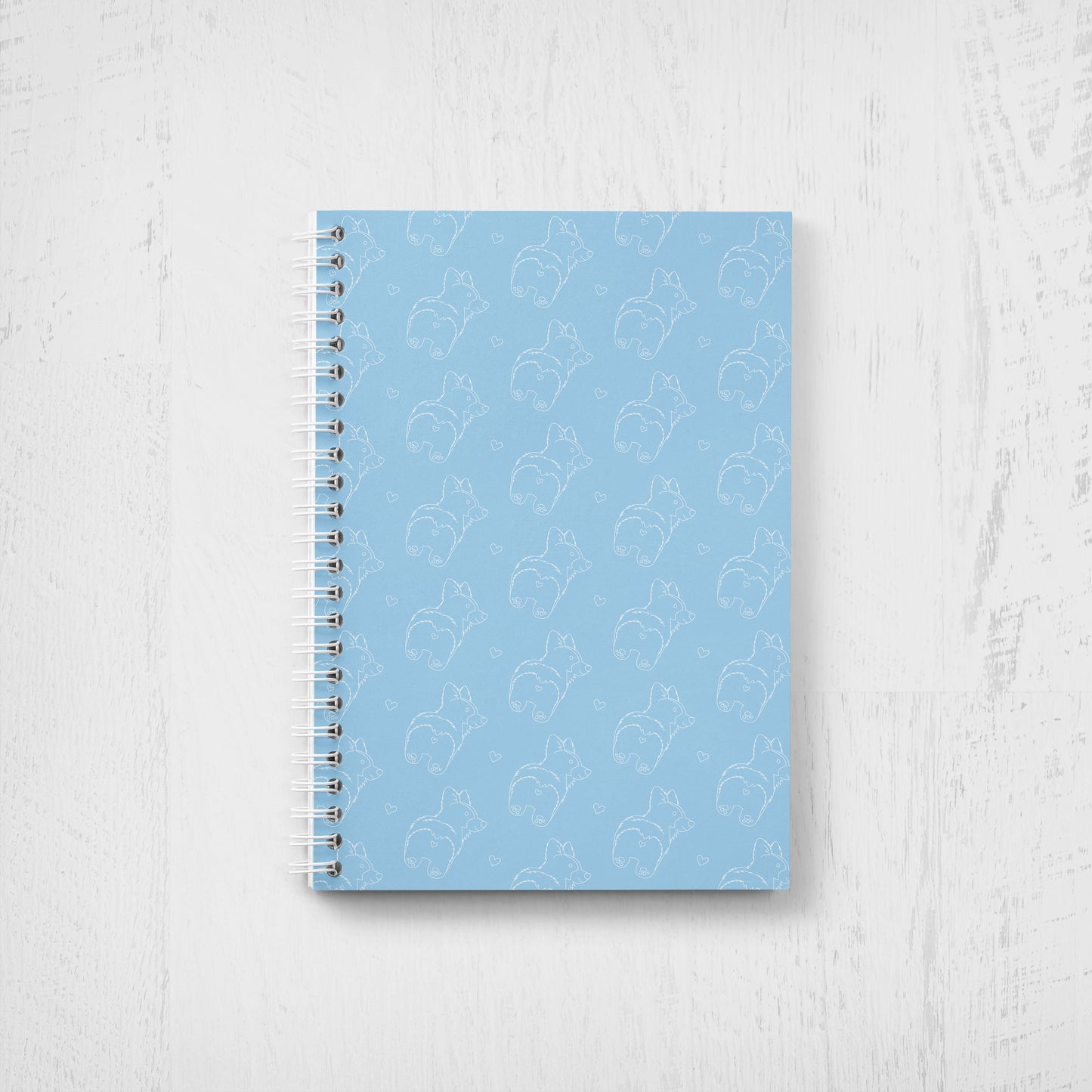 Corgi Pattern Undated Planner: Minimalist Weekly + Monthly Agenda