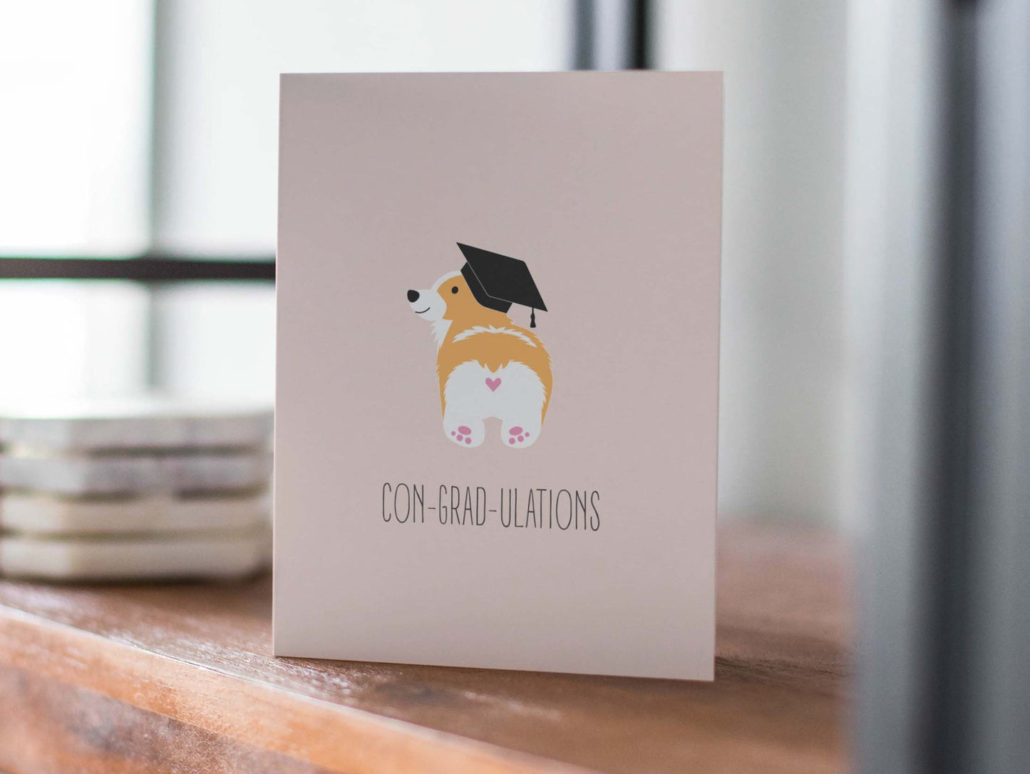 Funny Corgi Graduation Card - Corgradulations