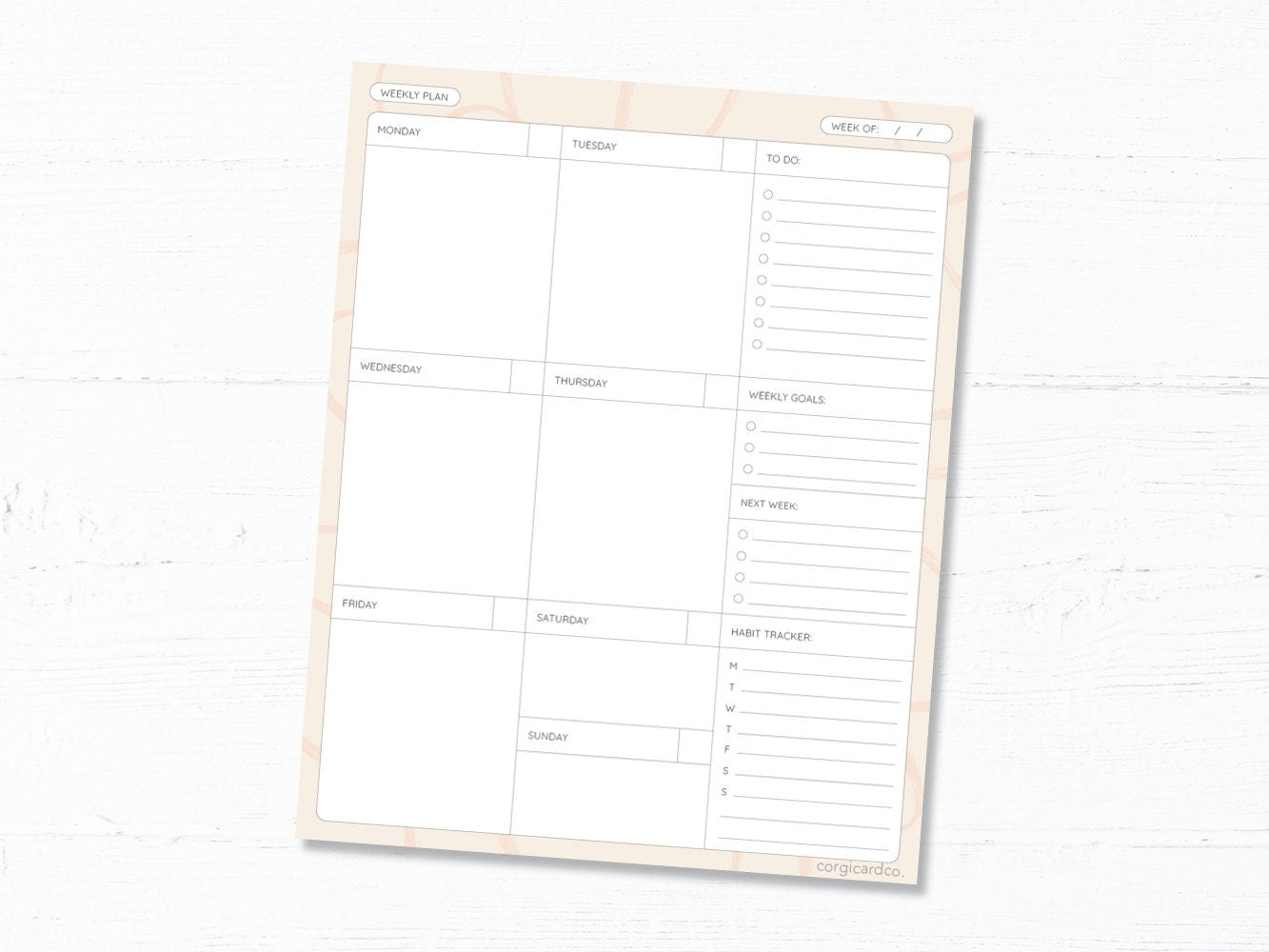 Weekly to To Do Tear Off Notepad - 52 Pages: Undated