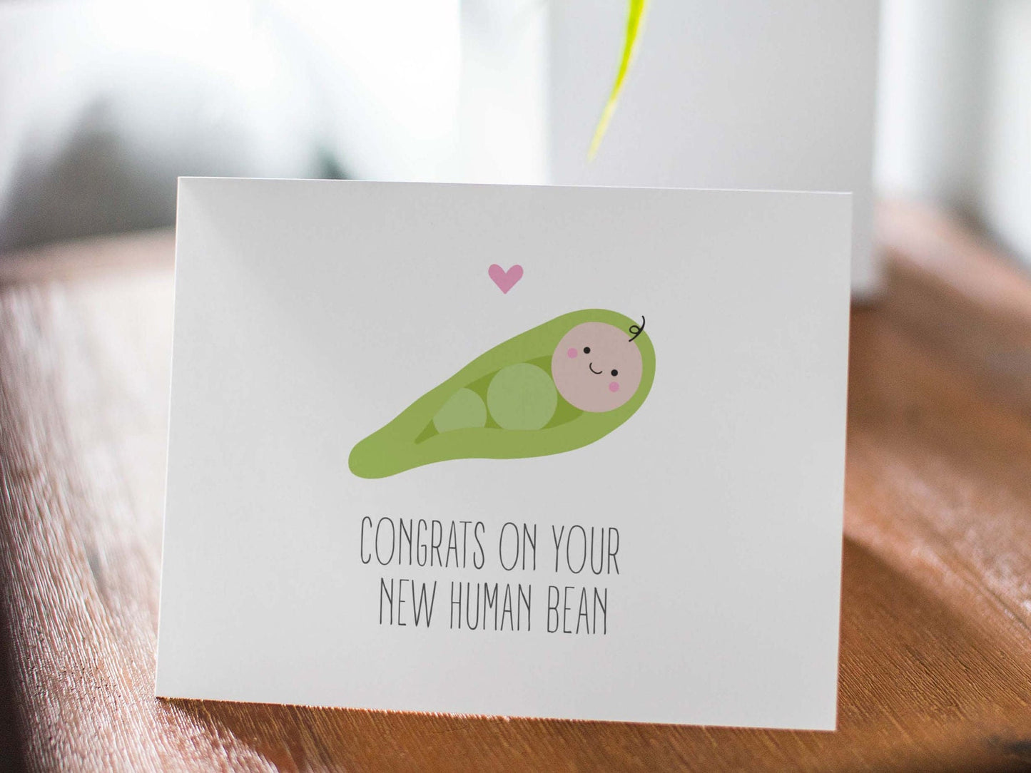 Funny Baby Shower Card, New Parents Card - Congrats on your New Human Bean