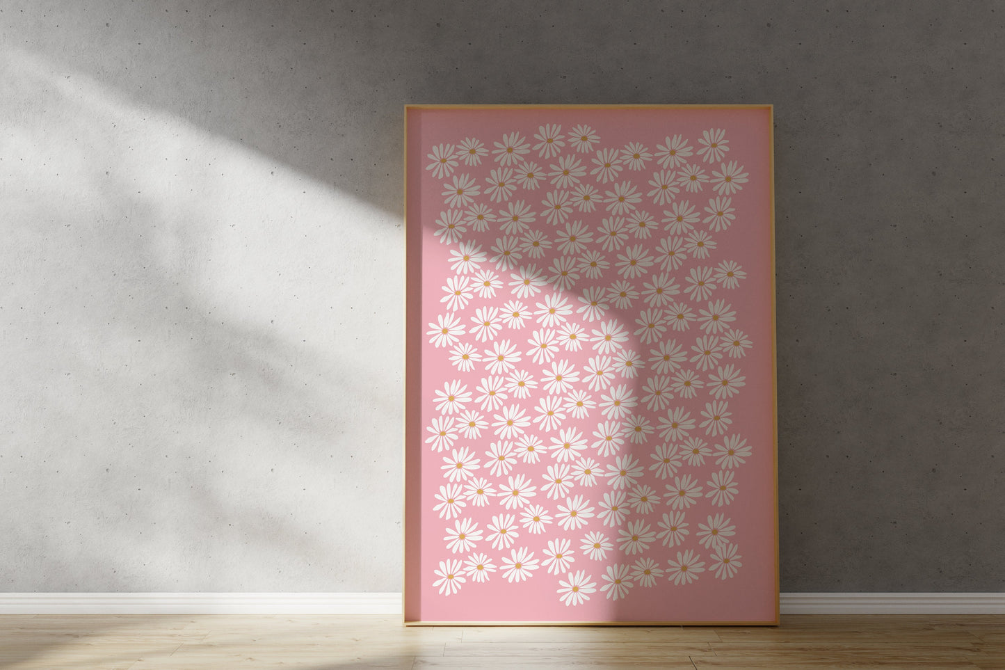 Pink Daisy Art -Flower Print Pattern (Digital Download)