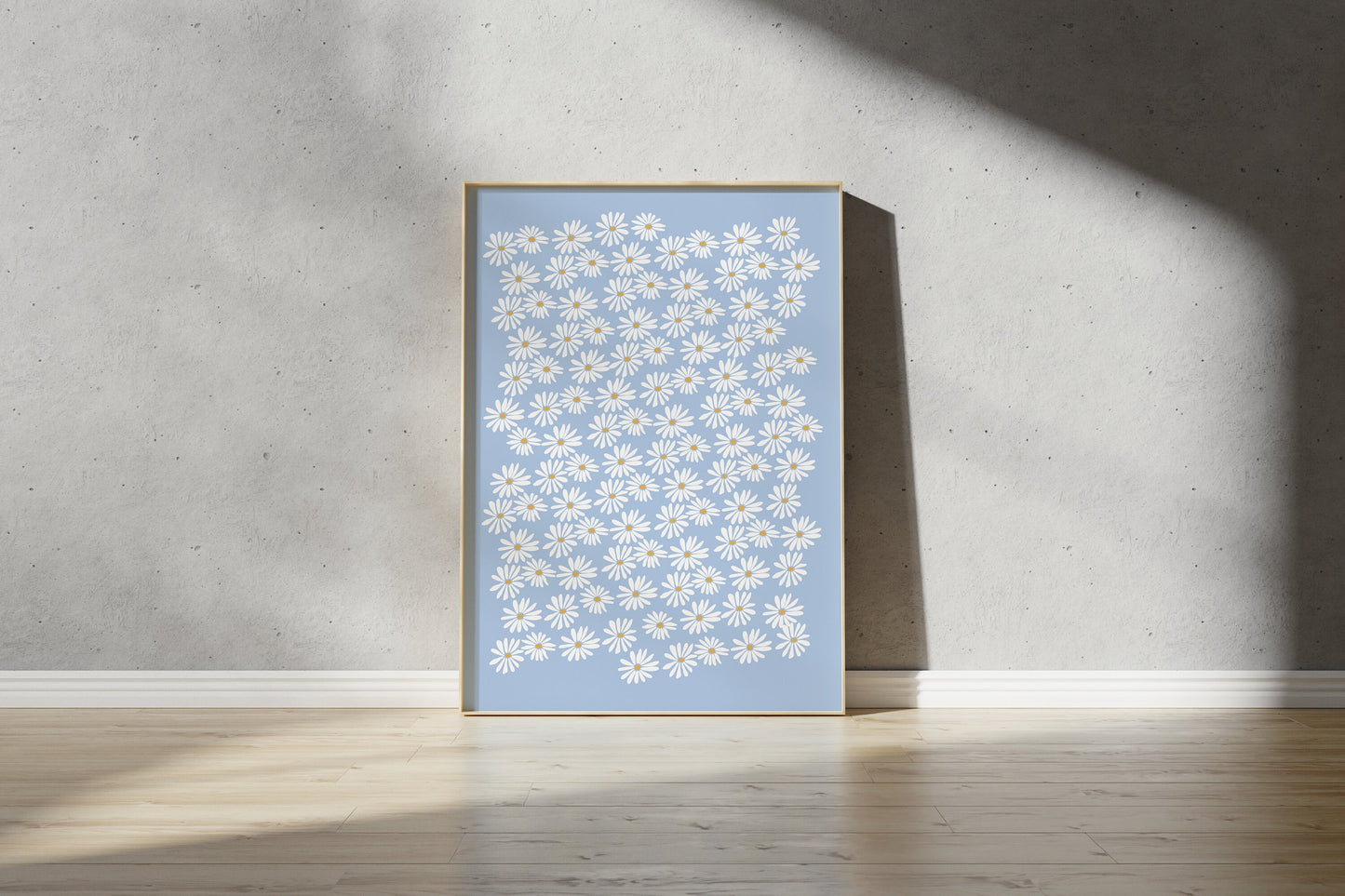 Blue Daisy Print - Blue Flower Pattern (Digital Download)