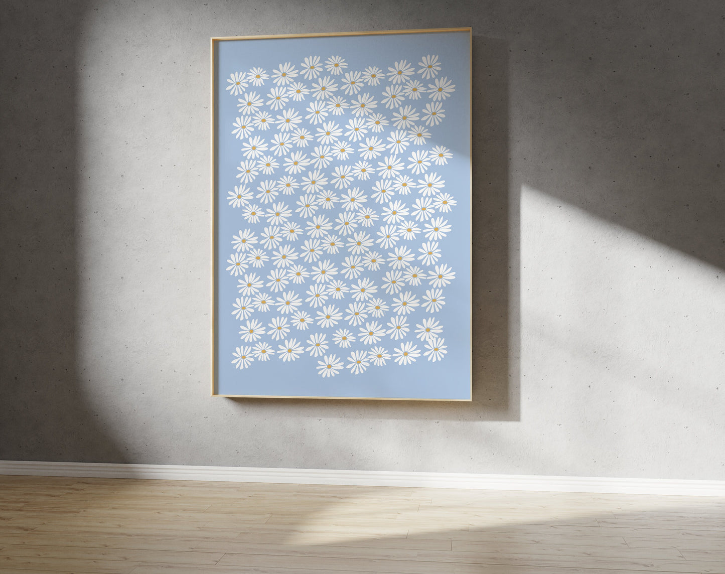 Blue Daisy Print - Blue Flower Pattern (Digital Download)
