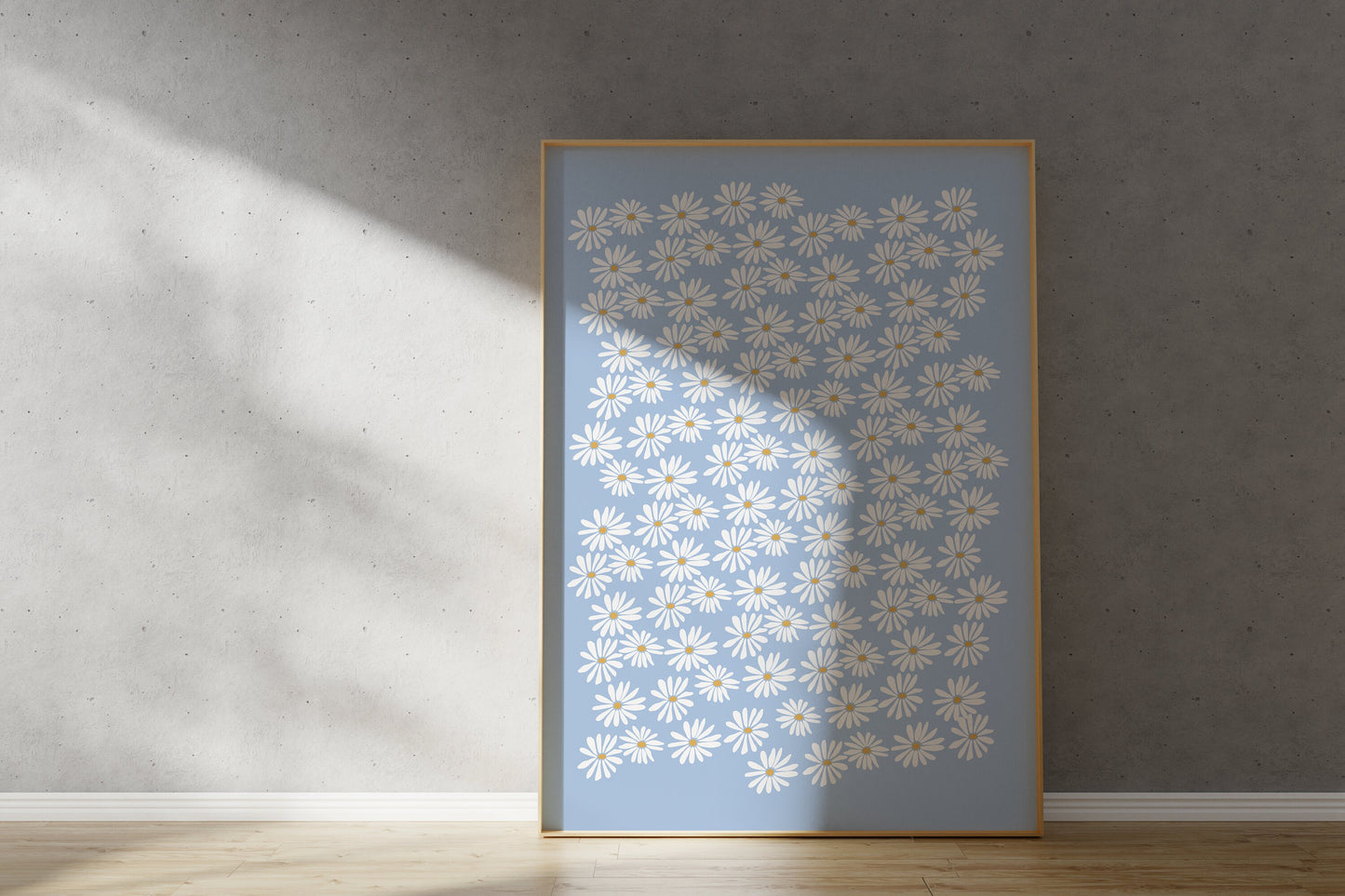 Blue Daisy Print - Blue Flower Pattern (Digital Download)
