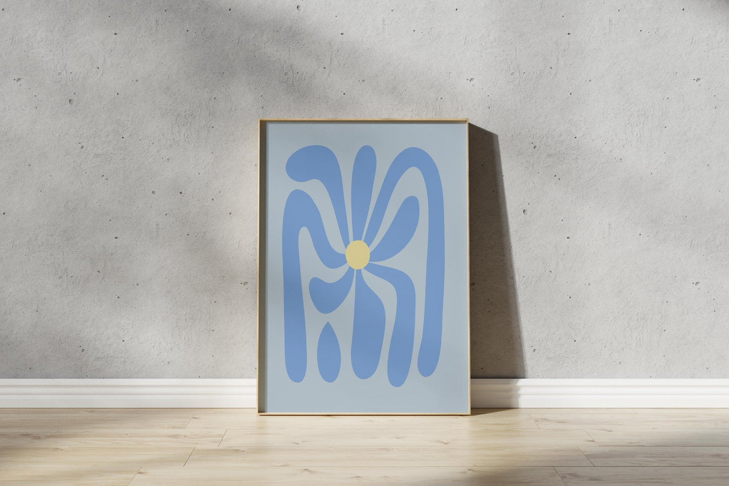 Blue Petal Fall Art  Abstract Flower Art (Digital Downloafd)