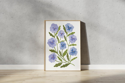 Pansy Print – Abstract Botanical Wall Art (Digital Download)