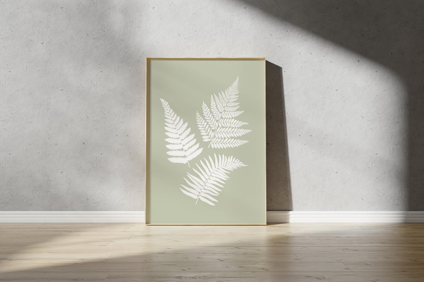 Minimalist Fern Print – Abstract Botanical Wall Art (Digital Download)