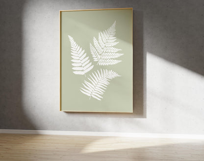 Minimalist Fern Print – Abstract Botanical Wall Art (Digital Download)