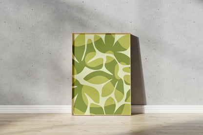Abstract Floral Green Print – Abstract Botanical Wall Art (Digital Download)