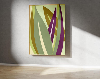 Abstract Leaf Print -Colourful Botanical Wall Art (Digital Download)
