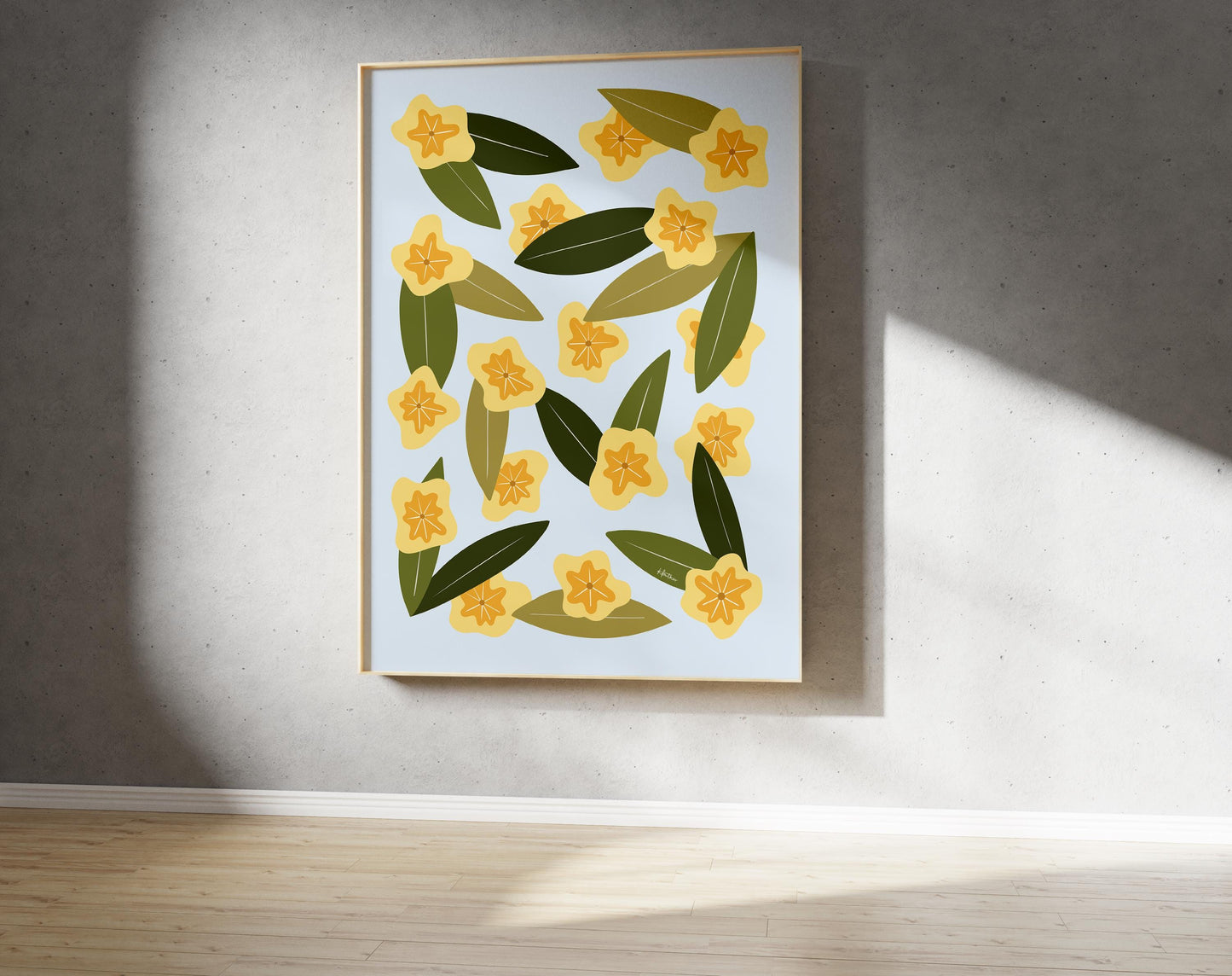 Yellow Pansy Print – Abstract Botanical Wall Art (Digital Download)