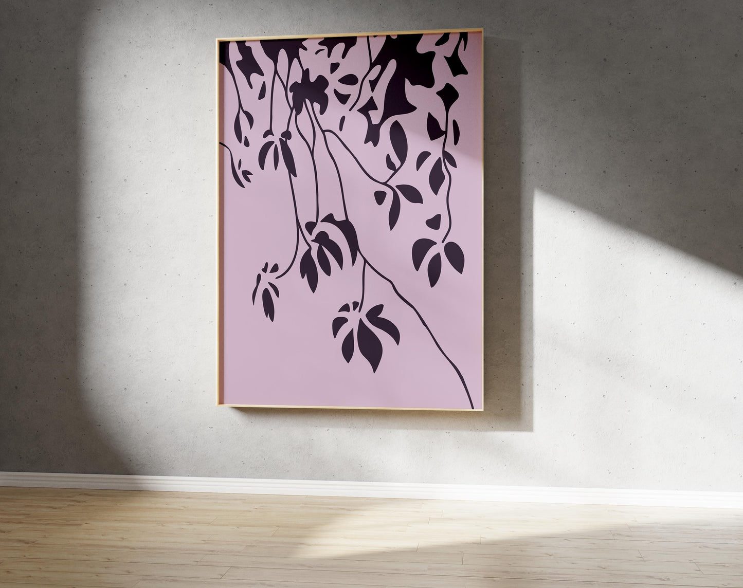 Abstract Shadow Print – Illustrative Tree Art in Purple (Digital Download)