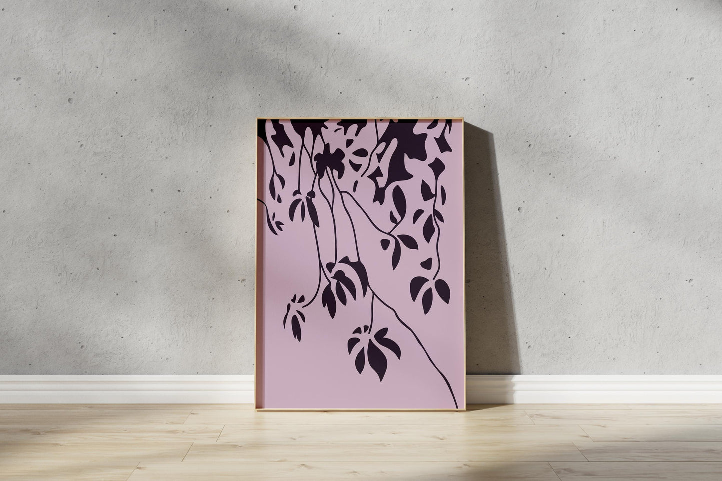 Abstract Shadow Print – Illustrative Tree Art in Purple (Digital Download)