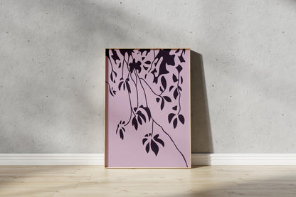 Abstract Shadow Print – Illustrative Tree Art in Purple (Digital Download)