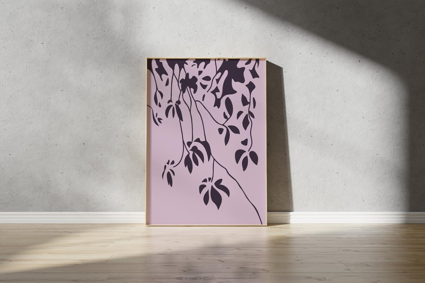 Abstract Shadow Print – Illustrative Tree Art in Purple (Digital Download)