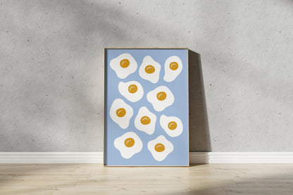 Fried Egg Art Print – Abstract Food Illustration (Digital Download)