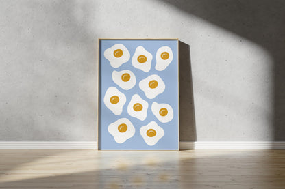 Fried Egg Art Print – Abstract Food Illustration (Digital Download)