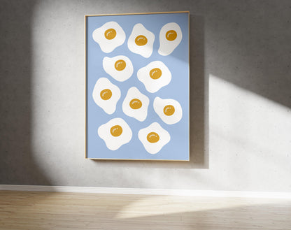 Fried Egg Art Print – Abstract Food Illustration (Digital Download)