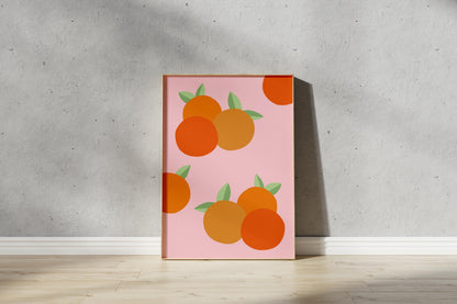 Orange Fruit Art Print – Abstract Pattern (Digital Download)