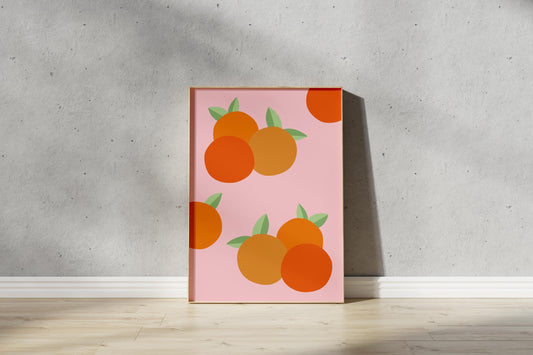 Orange Fruit Art Print – Abstract Pattern (Digital Download)
